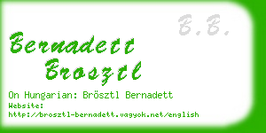 bernadett brosztl business card