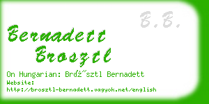 bernadett brosztl business card